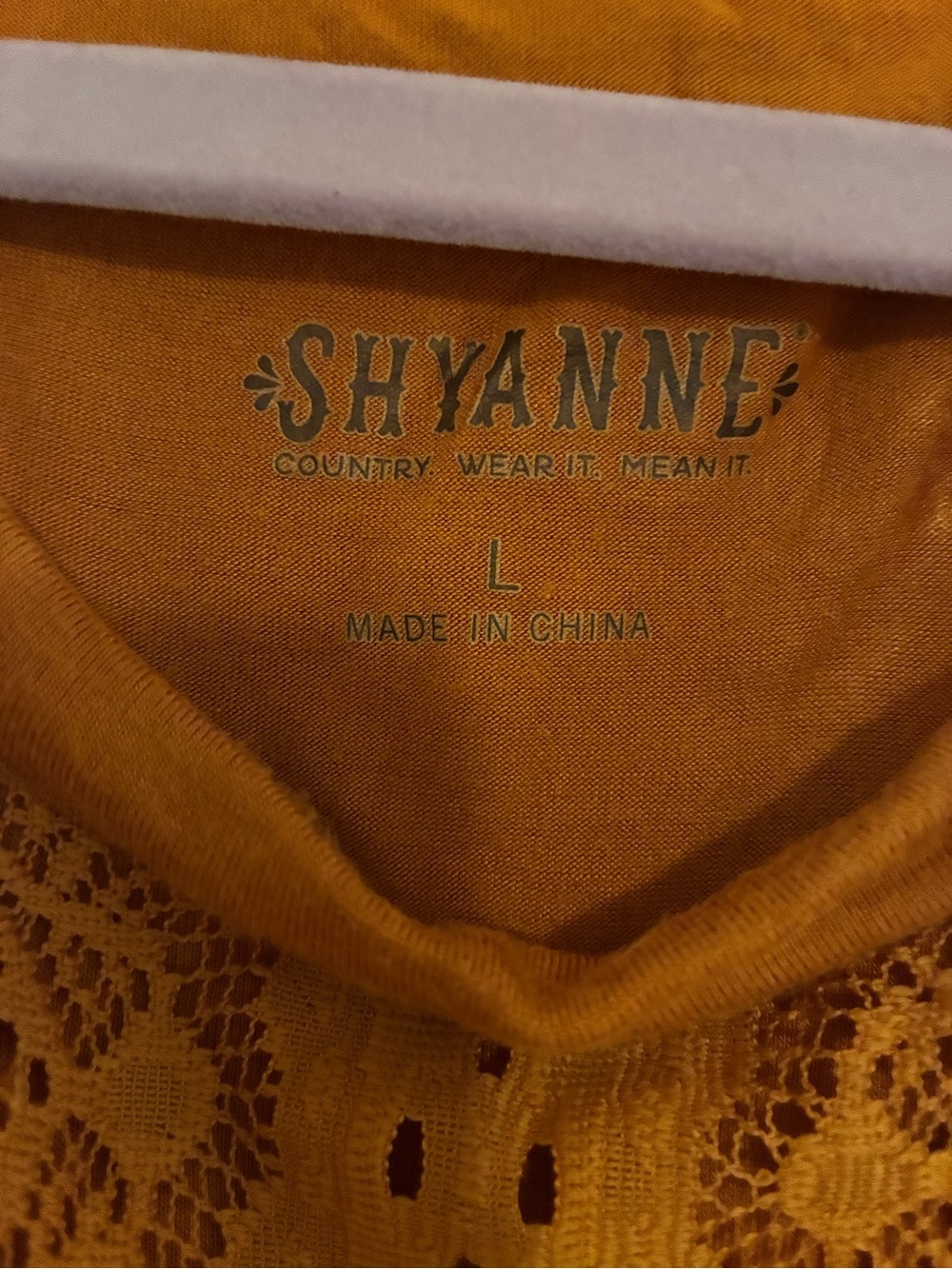 Shyanne Mustard Crochet Crewneck Top